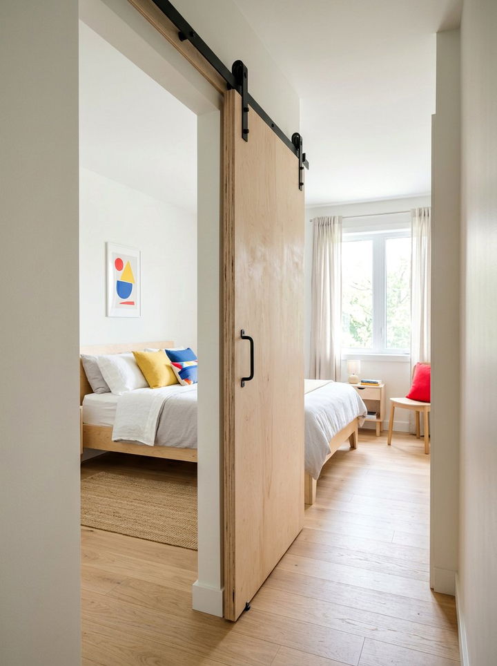 Scandi Plywood Barn Door - 30 bedroom barn doors