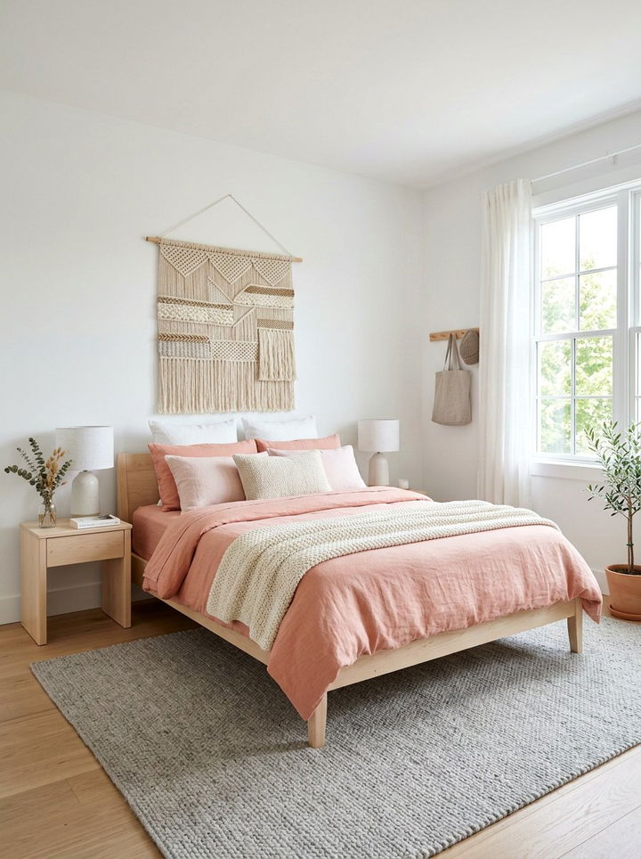 Scandi Salmon Pink Bedroom - 30 salmon pink bedroom ideas