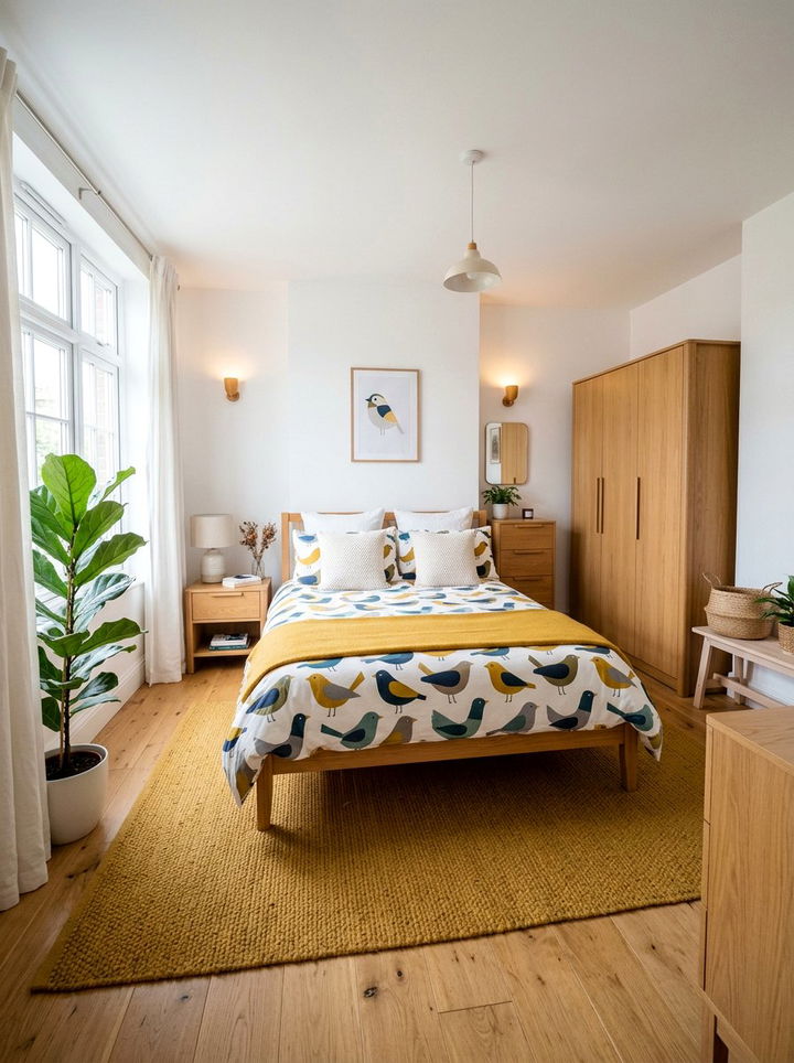 Scandi Style Bird Pattern - 30 bird bedroom ideas