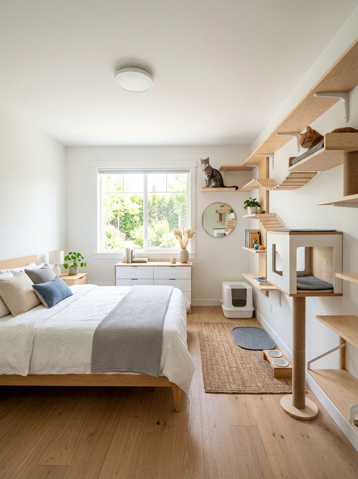 Scandi Style Cat Room - 30 cat bedroom ideas