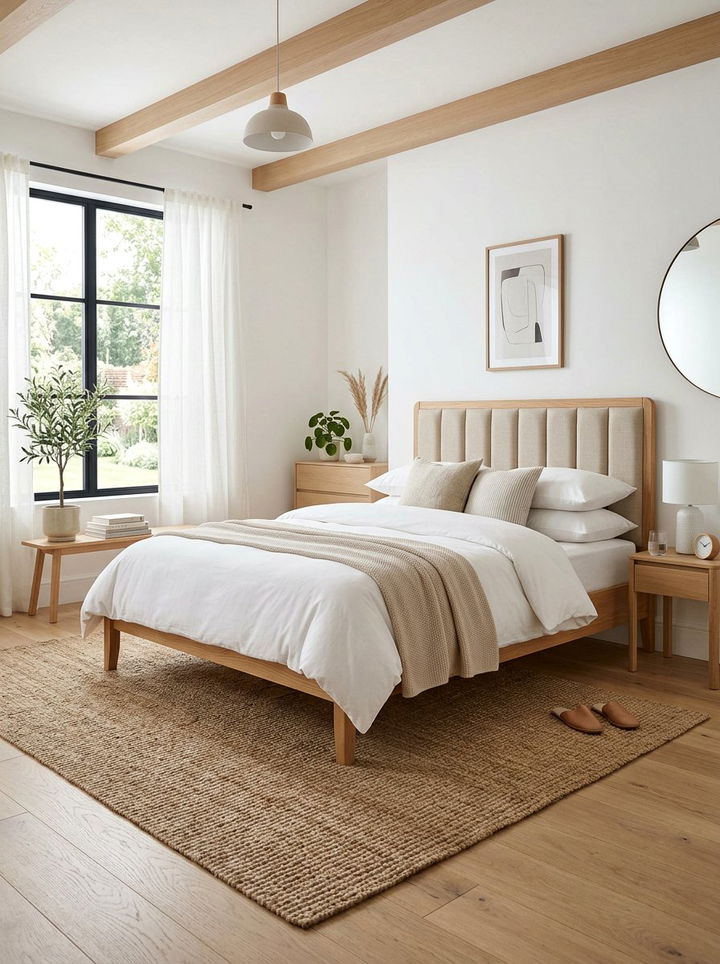 Scandi Style Channel Tufted Bed - 30 bedroom channel tufted headboards