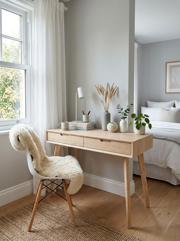 Scandi Style Desk - 30 bedroom workstation designs