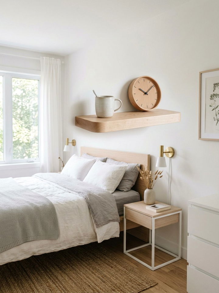 Scandi Style Floating Shelf - 30 bedroom floating shelves