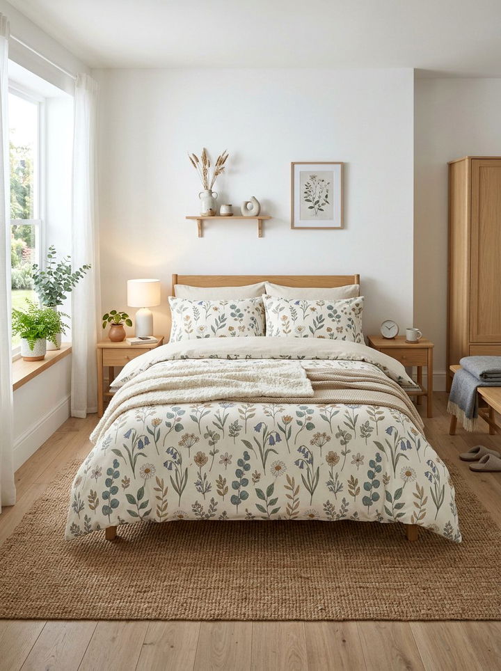 Scandi Style Floral Bedding - 30 bedroom floral bedding ideas