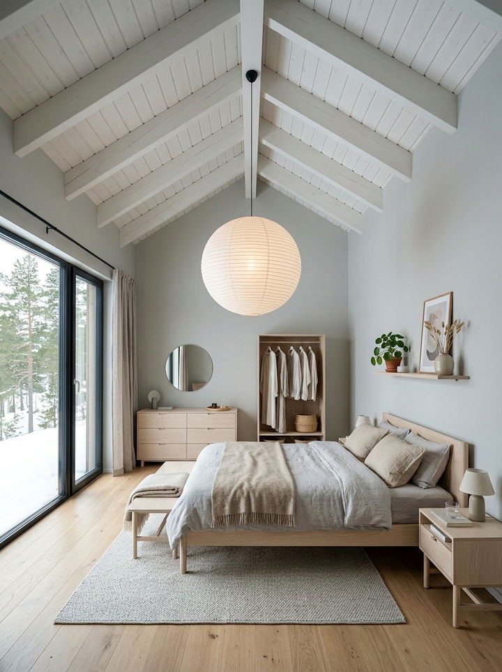 Scandi Style High Ceiling - 30 high ceiling bedroom ideas