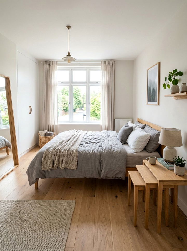 Scandi Style Light Oak Nesting Table - 30 bedroom nesting tables