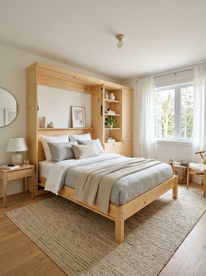 Scandi Style Murphy Bed - 30 bedroom murphy bed ideas