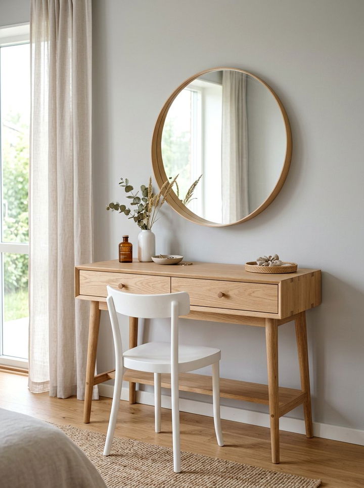 Scandi Style Oak Vanity - 30 bedroom modern vanity designs
