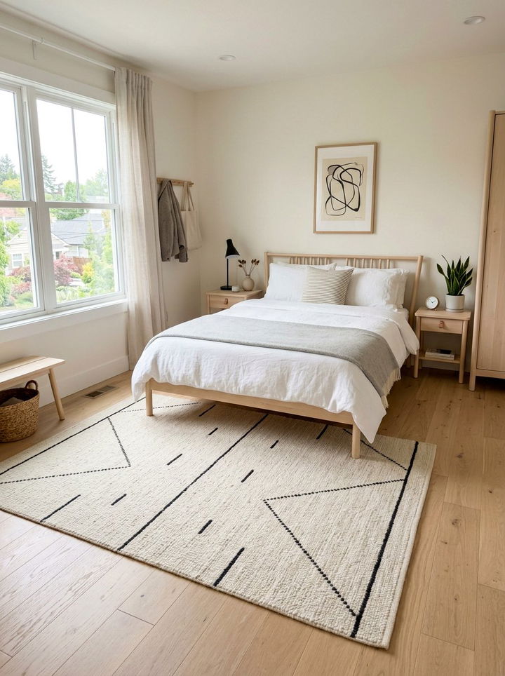 Scandi Style Rug - 30 bedroom rug ideas