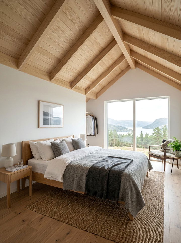 Scandi Style Vaulted Ceiling - 30 bedroom vaulted ceiling ideas