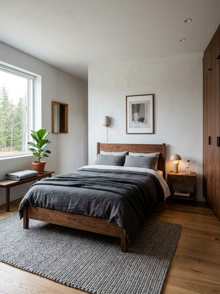 Scandi Walnut Bedroom - 30 walnut tone bedroom ideas