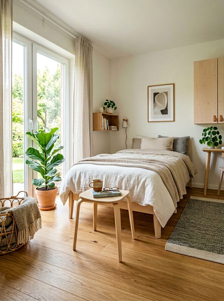 Scandi Wood Stool - 30 bedroom stools