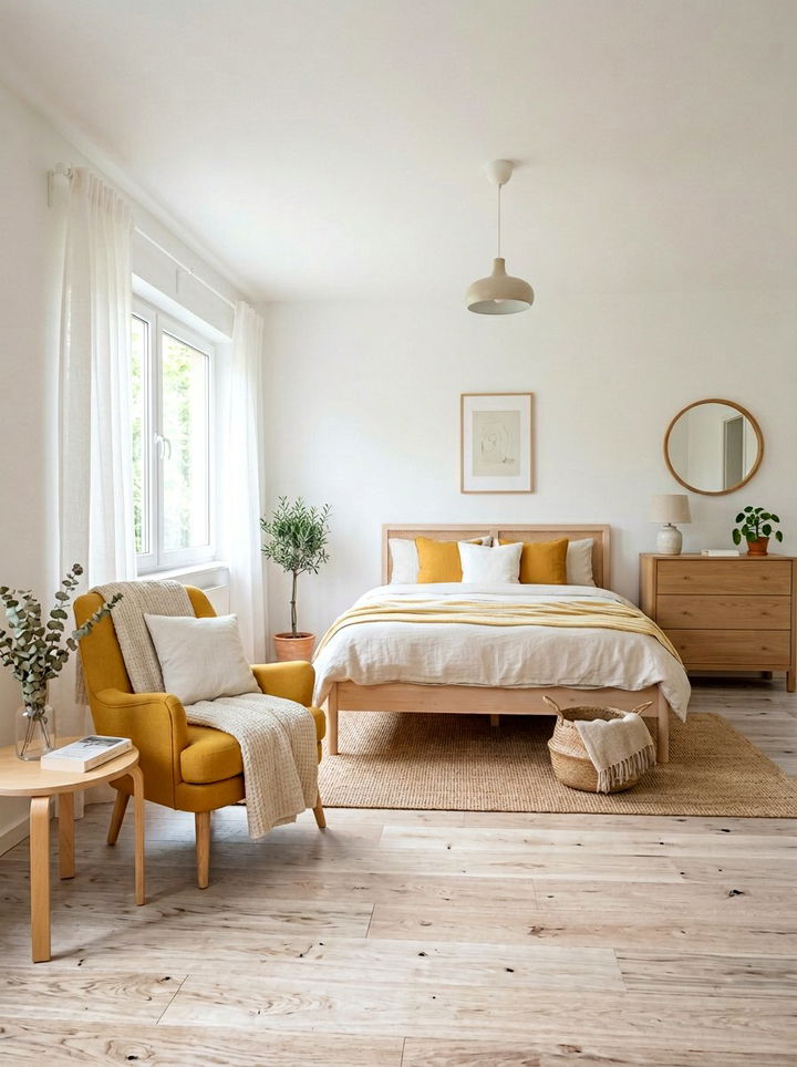 Scandi Yellow And White Bedroom - 30 yellow and white bedroom ideas