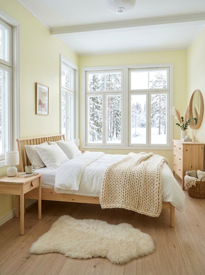 Scandi Yellow Bedroom - 30 pale yellow bedroom ideas