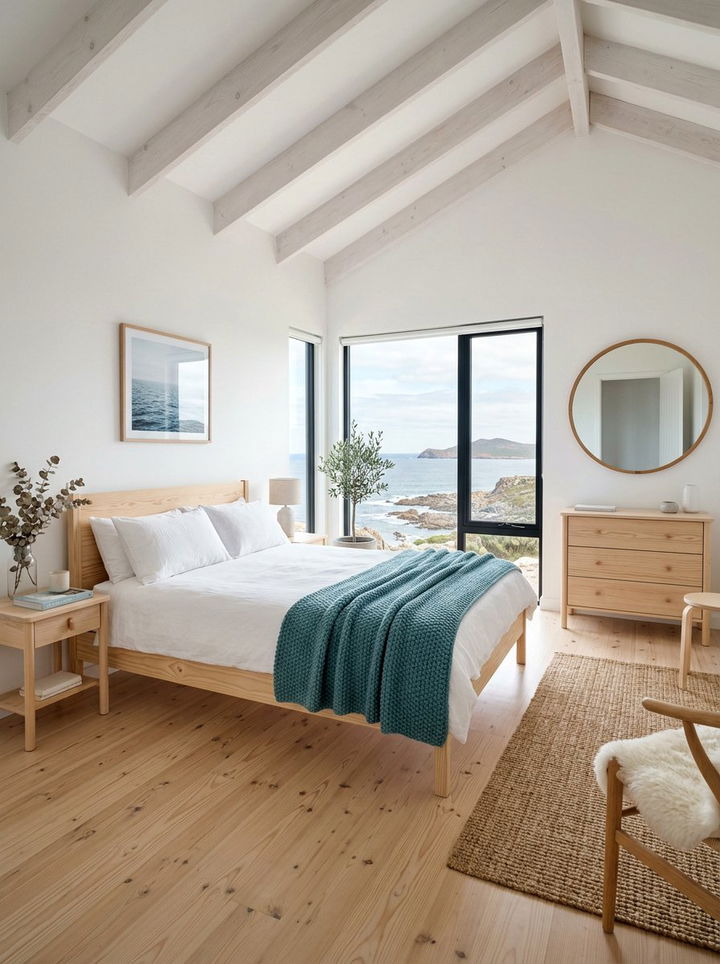 Scandi coastal teal bedroom - 30 coastal teal bedroom ideas