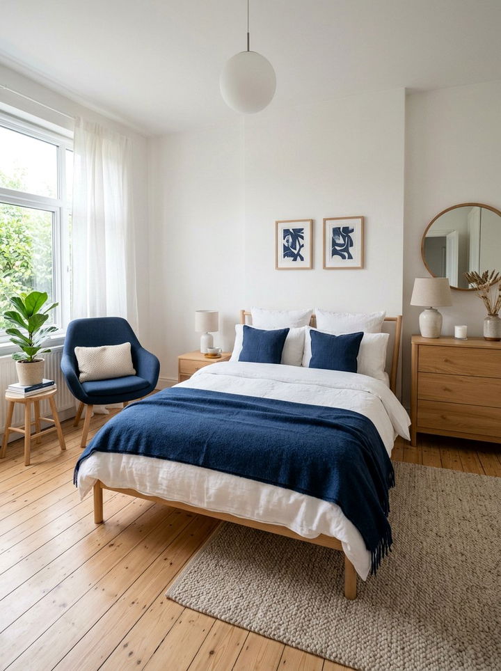 Scandi navy bedroom - 30 navy bedroom decor ideas