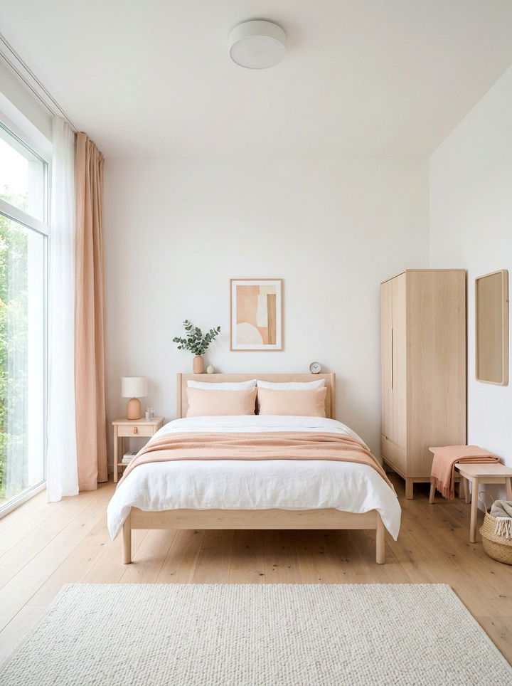 Scandi peach bedroom - 30 peach bedroom ideas