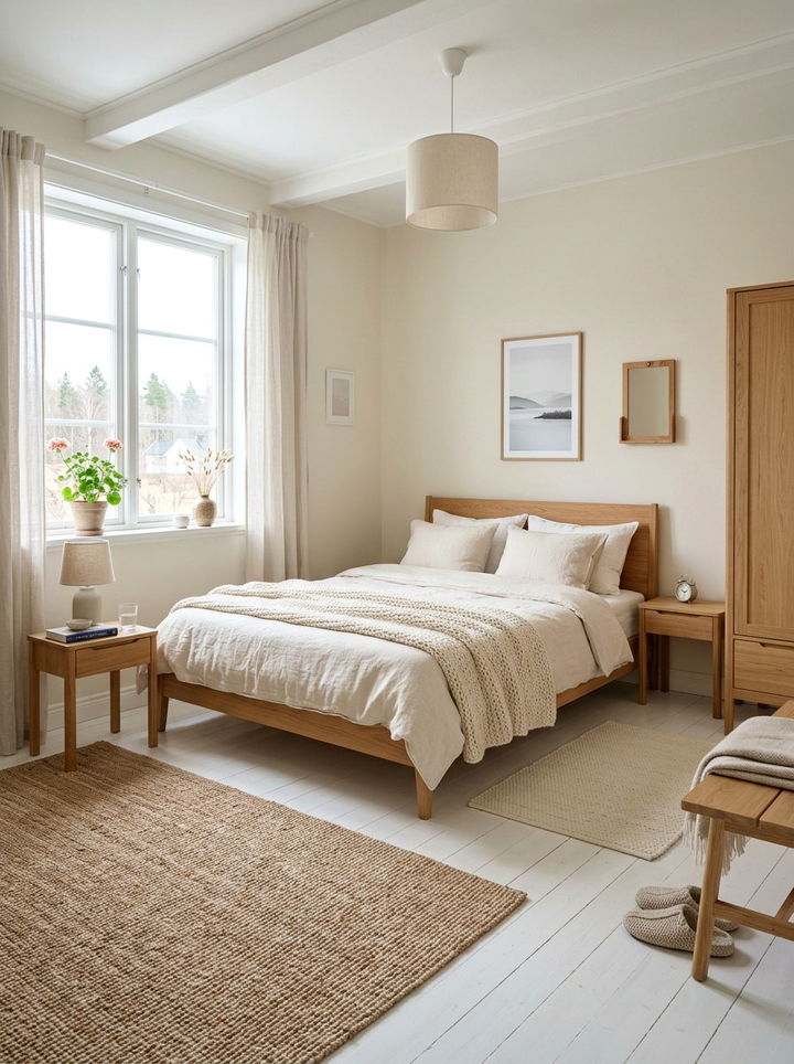 Scandi style cream bedroom - 30 contemporary cream bedroom ideas