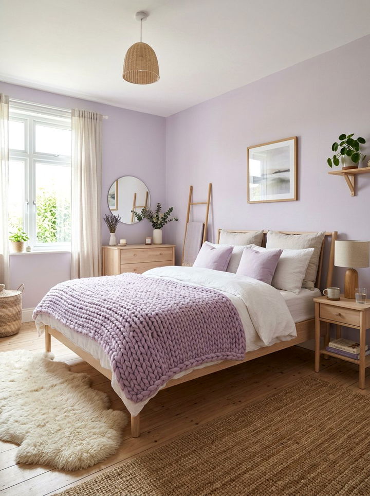 Scandi style lilac bedroom - 30 lilac bedroom ideas
