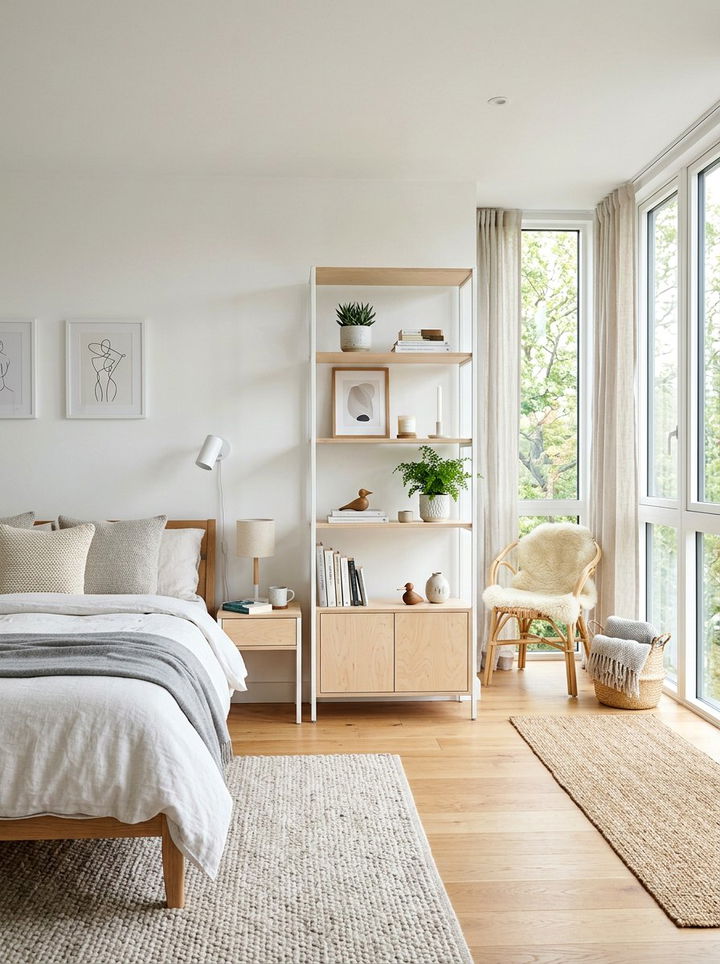 Scandi style shelving - 30 bedroom shelf dividers