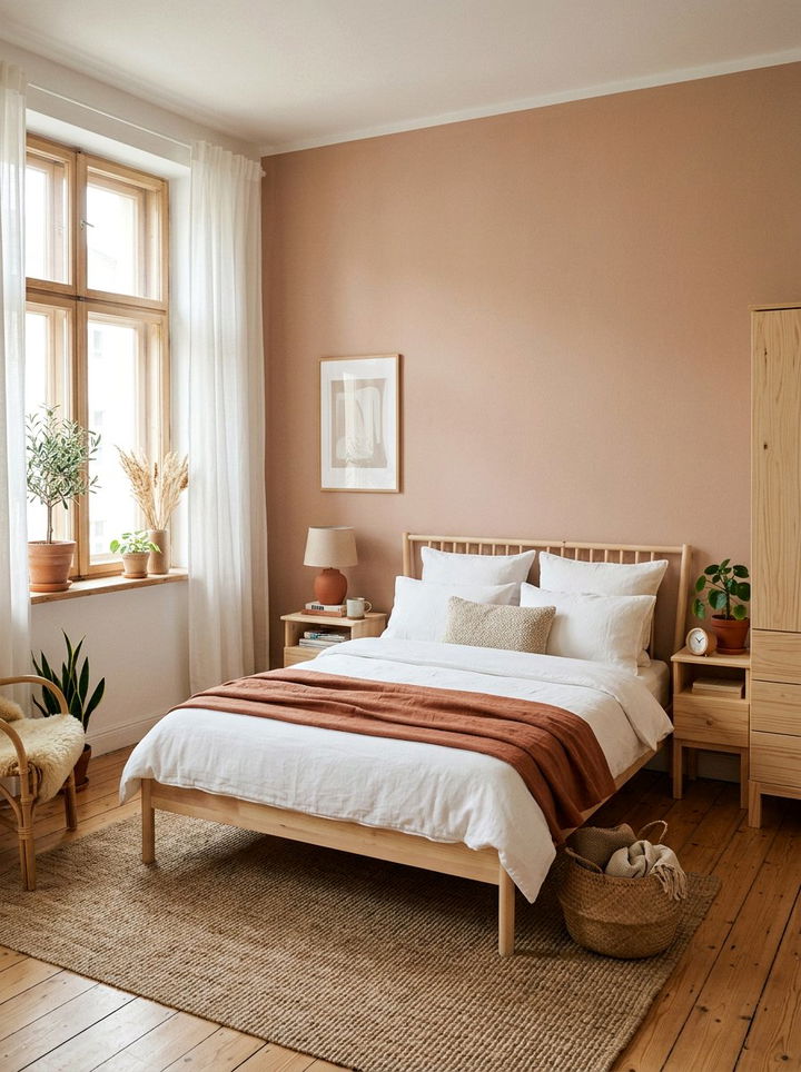Scandi terracotta bedroom style - 30 bedroom terracotta walls