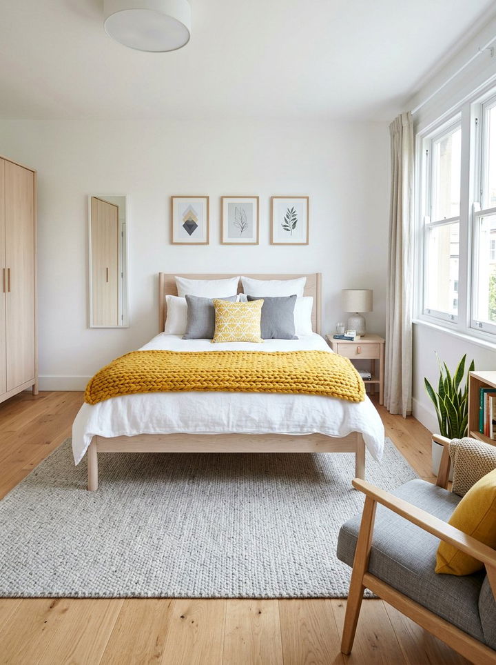 Scandi yellow and gray bedroom - 30 yellow and gray bedroom color combo