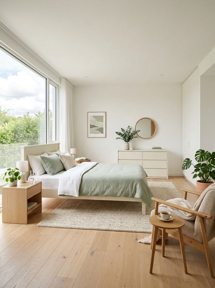 Scandinavian Bedroom - 30 sage green and cream bedroom ideas