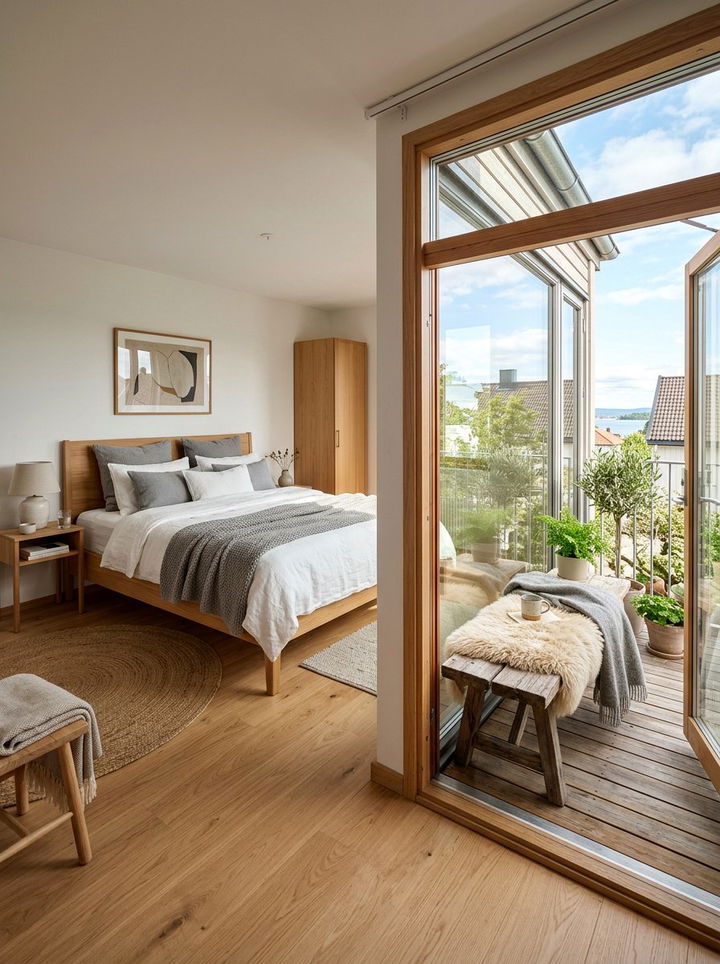 Scandinavian Bedroom Balcony - 30 bedroom with balcony ideas