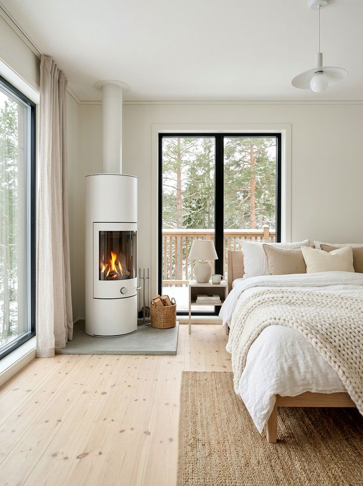 Scandinavian Bedroom Gas Fireplace - 30 bedroom gas fireplace ideas