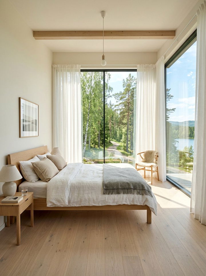 Scandinavian Bedroom Large Windows - 30 scandinavian white bedroom ideas