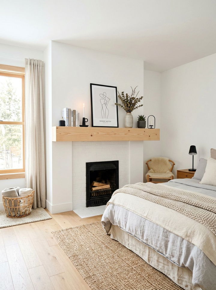 Scandinavian Bedroom Mantel - 30 bedroom fireplace mantels