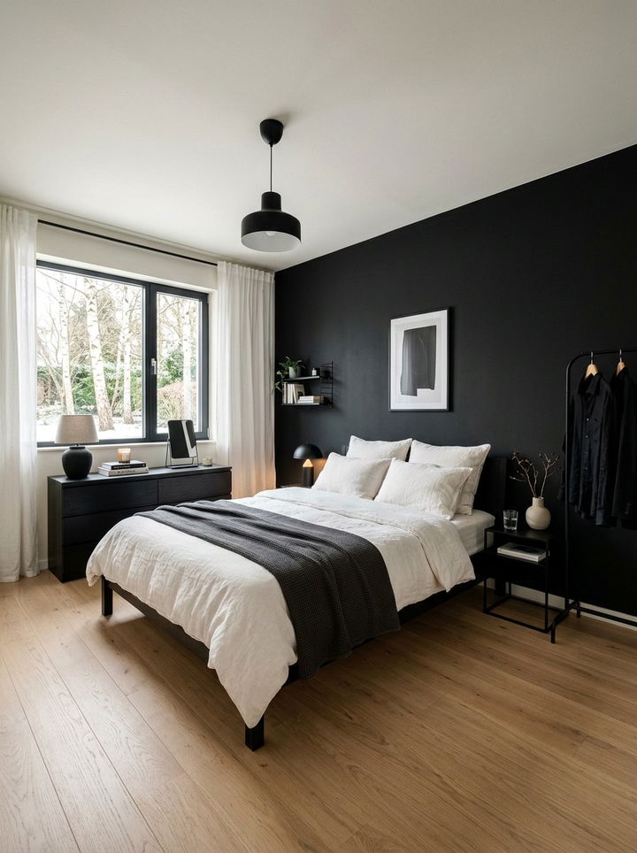 Scandinavian Black Bedroom - 30 black bedroom decor ideas