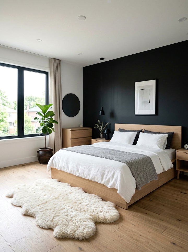 Scandinavian Black Bedroom - 30 bedroom black walls