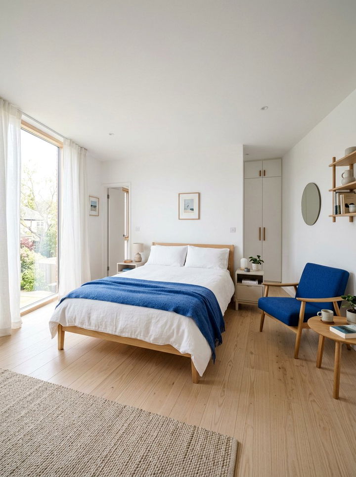 Scandinavian Blue White Bedroom - 30 cobalt and white bedroom ideas