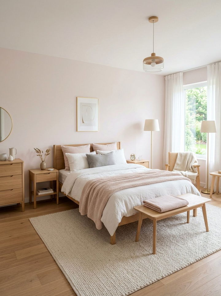 Scandinavian Blush Gold Bedroom - 30 blush and gold bedroom ideas