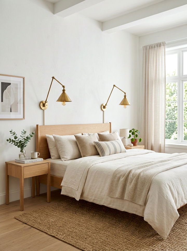 Scandinavian Brass Bedroom Lighting - 30 scandinavian cream bedroom ideas