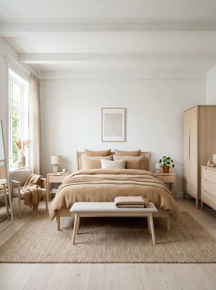 Scandinavian Camel Bedroom - 30 camel bedroom ideas
