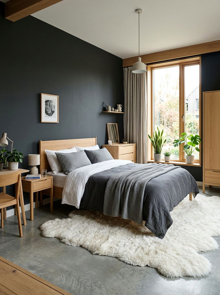 Scandinavian Charcoal Bedroom - 30 dark charcoal bedroom ideas