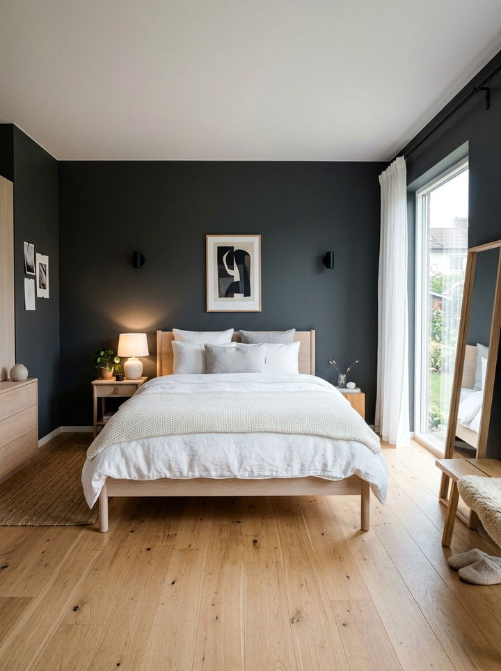 Scandinavian Charcoal Bedroom - 30 bedroom charcoal walls
