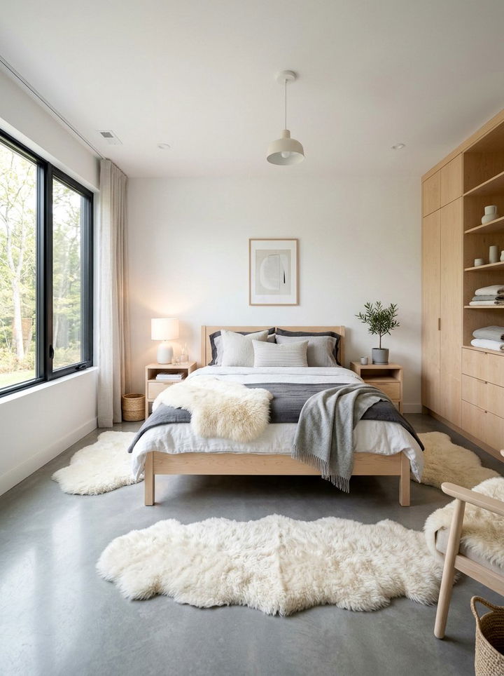 Scandinavian Concrete Floor Bedroom - 30 bedroom concrete floors