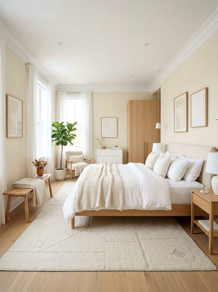 Scandinavian Cream Bedroom - 30 minimalist cream bedroom ideas