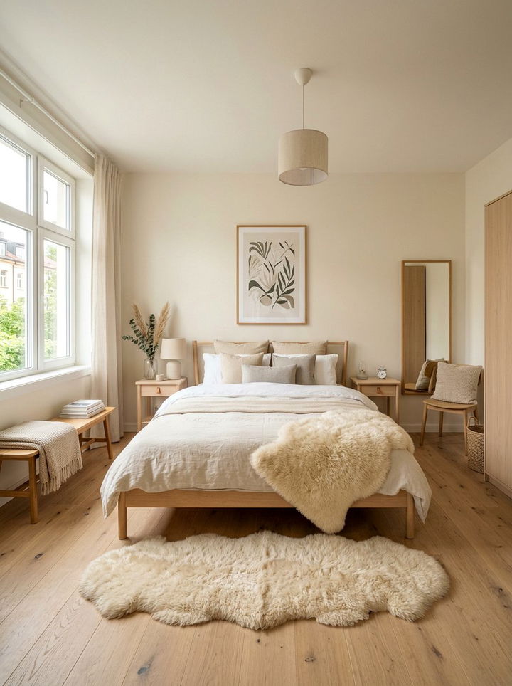 Scandinavian Cream Bedroom - 30 warm cream bedroom ideas