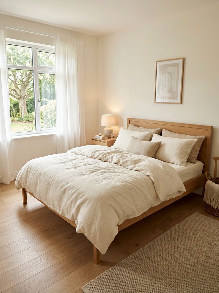 Scandinavian Cream Linen Bedding - 30 scandinavian cream bedroom ideas