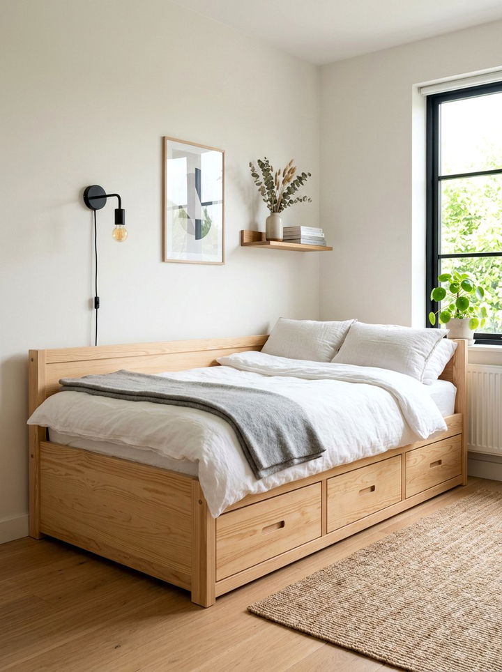 Scandinavian Daybed With Storage - 30 bedroom sofa bed ideas