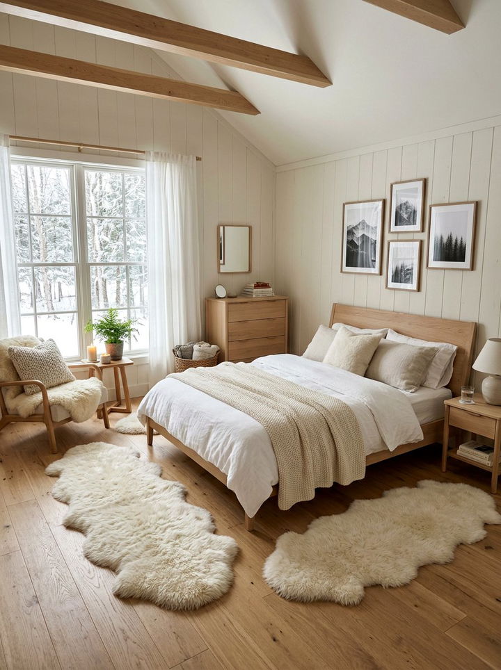 Scandinavian Faux Fur Look - 30 faux fur bedroom ideas