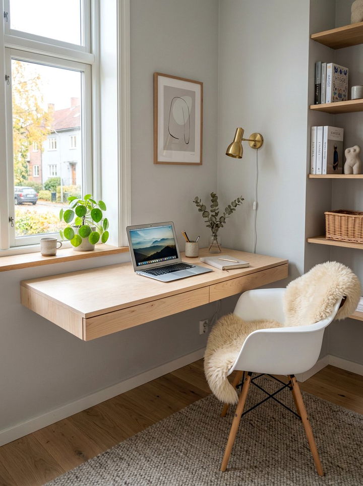 Scandinavian Floating Desk - 30 bedroom floating desks