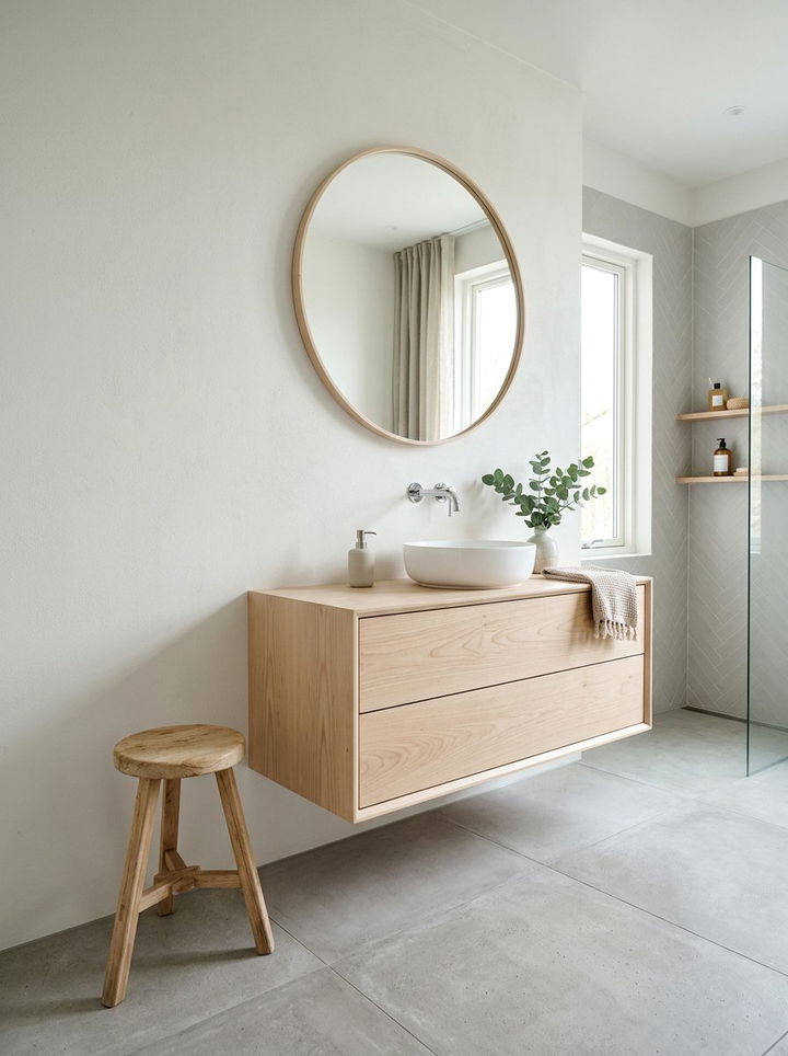Scandinavian Floating Vanity - 30 bedroom floating vanity ideas