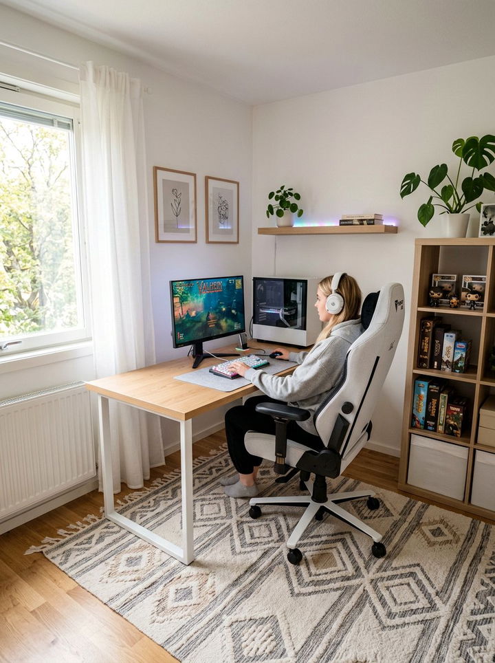 Scandinavian Gamer Room - 30 gamer setup bedroom ideas