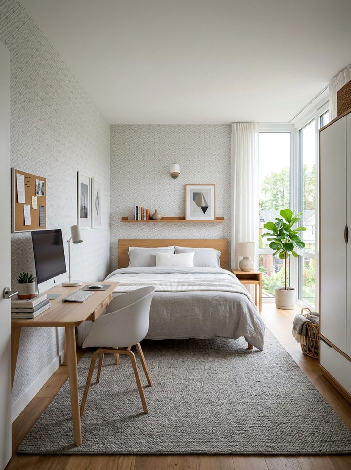 Scandinavian Geometric Wallpaper - 30 bedroom minimalist wallpapers