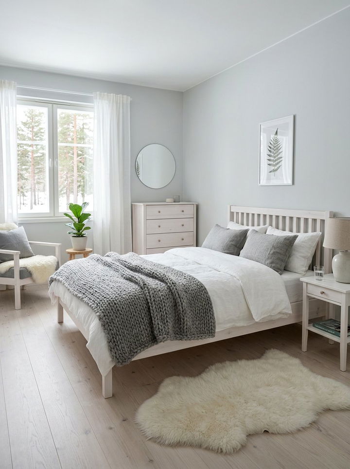 Scandinavian Gray And White Bedroom - 30 gray bedroom ideas